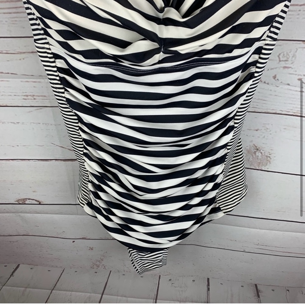 Torrid | Black Cream Striped One Piece Swimsuit - Picture 2 of 7